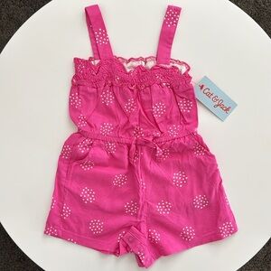Cat & Jack Pink Polka Dot Romper 18M